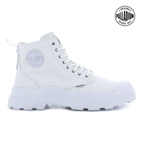 Bottes Palladium Pallakix Hi Tela Homme Blanche | FR MQT359B